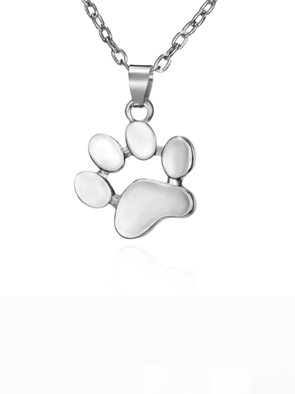 Silver Paw Pendant Adjustable Resizeable Chain Necklace